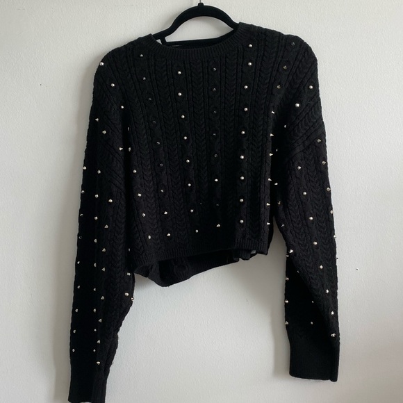 Zara studded cropped sweater - Picture 2 of 3